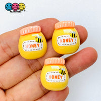 Yellow Honey Jar with Bee Fake Food Charms Flatback Craft Supply 10pcs - Fake Food