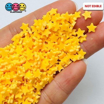 Yolk Yellow 5mm Star Fake Clay Sprinkles Fake Bake Slime Supplies - 10 grams - Sprinkle