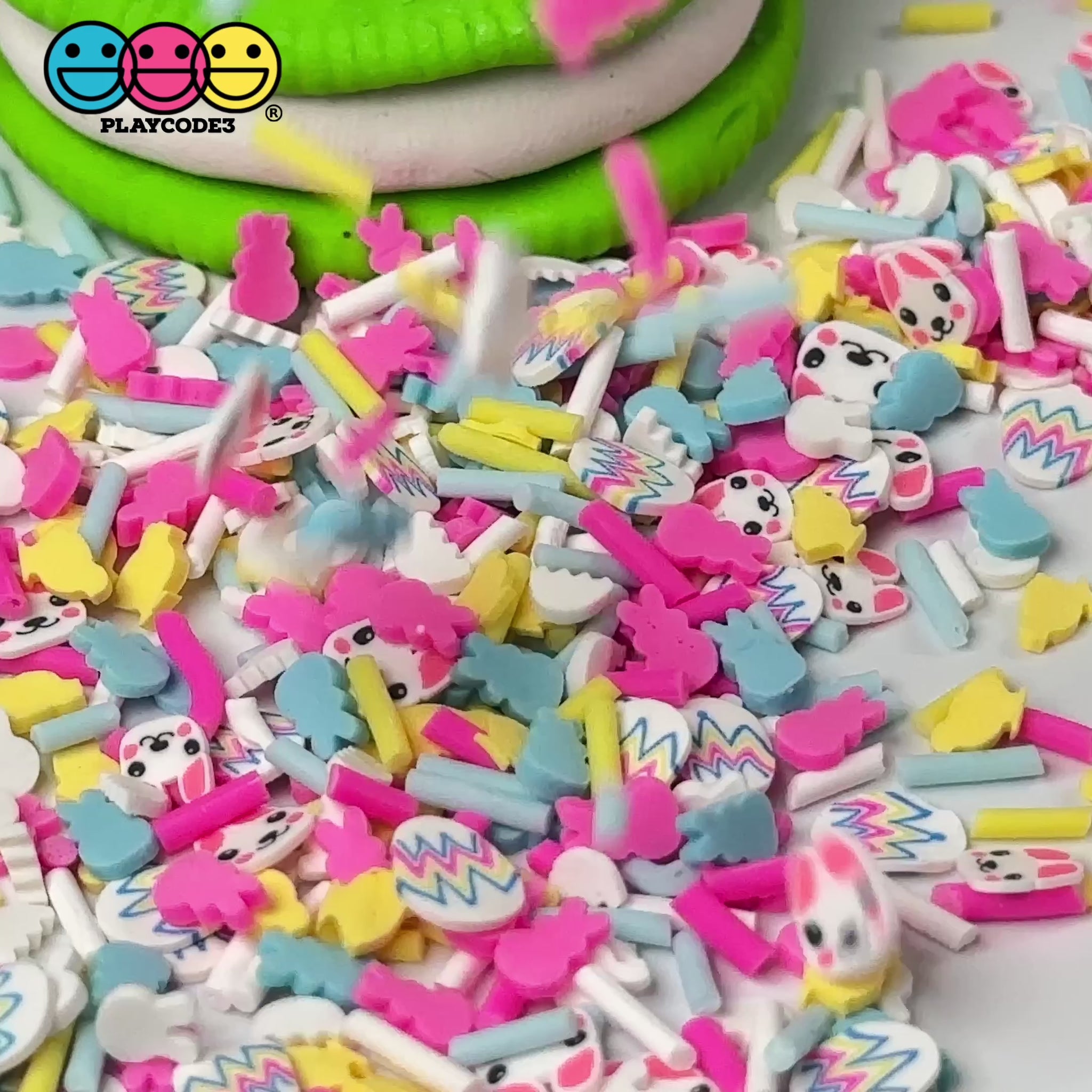 Peeps Bunny Pastel Colors Fimo Mix Easter Spring Faux Sprinkles Fake Bake  Easter Funfetti