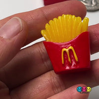 French Fries Box Fake Fast Food Mini Hand Painted Charm Cabochons 10 pcs