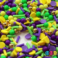 Mardi Gras Sprinkles and Gold Beads Mix Fake Sprinkles Confetti New Orleans Funfetti