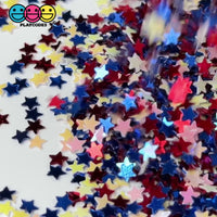 Independence Day Glitter Stars Red White Blue 4th of July Plastic Decoden Funfetti