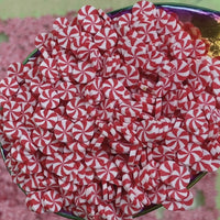 Red Peppermint Fimo Slices 3 Sizes Fake Candy Design Polymer Clay Decoden 20/10/5 mm