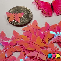 Butterfly Glitters Iridescent Pink with Holes Shaker Card Filler Glitter Butterflies Decoden
