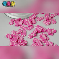 Pink Candy Cane Fimo Slices Polymer Clay Fake Sprinkles Christmas Funfetti 10/5 mm