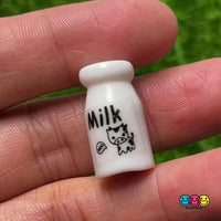 Milk Bottle Mini Kawaii Jug Cow Jar Charm Cabochons 10 pcs