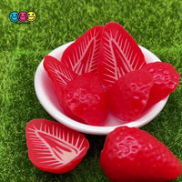 Strawberry Halves Plastic Resin Fake Food Strawberries Cabochons Decoden 10pcs