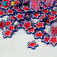 Stars Red White Blue 4th of July Fimo Slice Fake Sprinkles Patriotic Decoden Jimmies 7/11mm