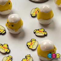 Chickee in White Egg Shell Charms Cabochons Chick Easter Eggs Decoden 10 pcs