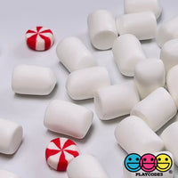Marshmallows Mini Charms Cabochon Fake Food Hard Plastic NOT SOFT Decoden 20/100 pcs