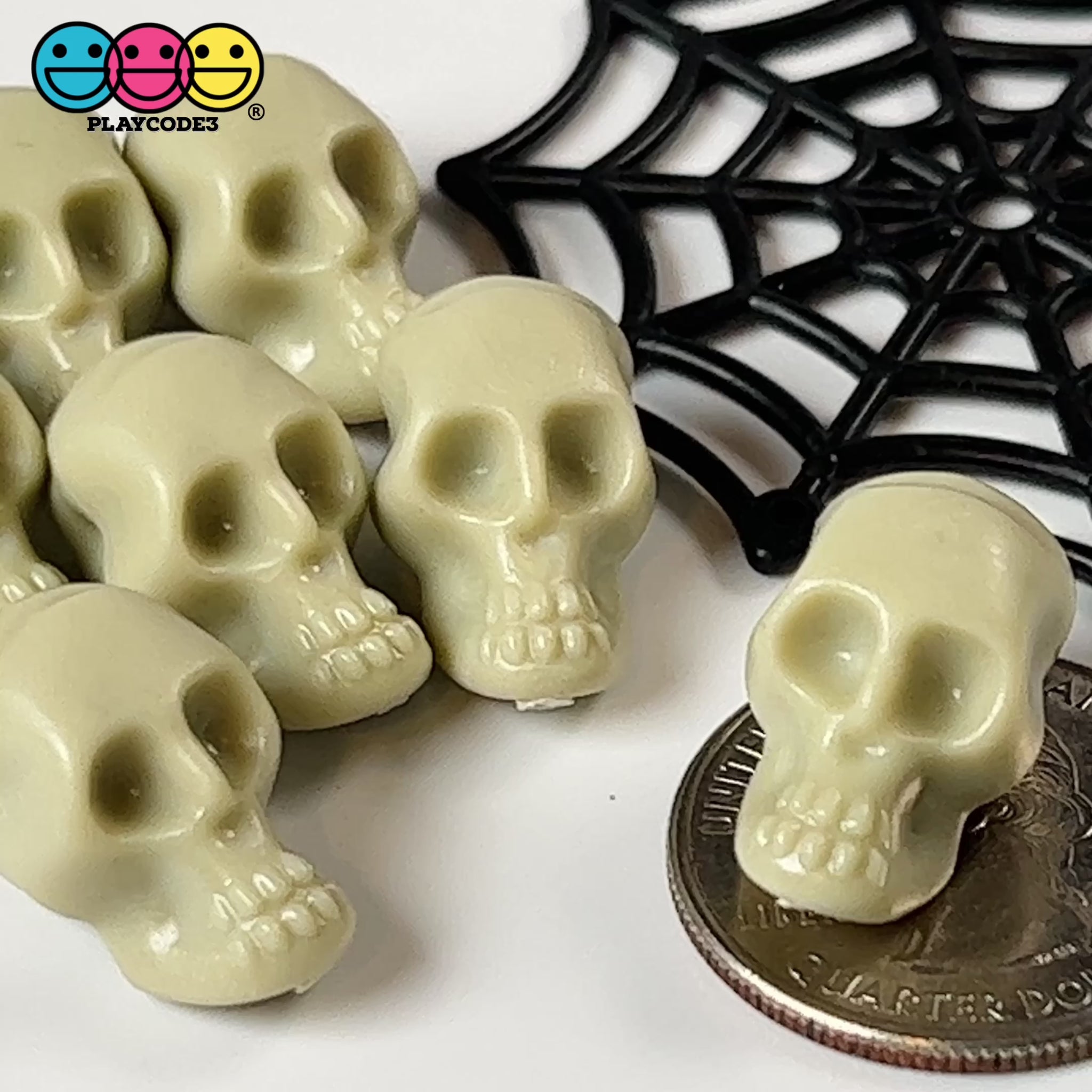 Skull Resin Charms | Spooky Halloween Cabochons with Eye Pin | Kawaii  Gothic Jewelry Making | Decoden Cabochons | Gothic Phone Case Decoration |  Party