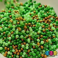 Saint Patrick's Day Mix Nonpareil Glass 1.9mm Beads Caviar Faux Sprinkles Decoden