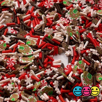 Gingerbread Man White Christmas Peppermint Dream Fimo Mix Fake Clay Sprinkles Funfetti