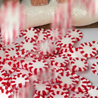 Peppermint Red and White Fimo Slices Pinwheels Fake Sprinkles Christmas Faux Confetti