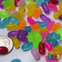 Jellybeans Small NOT Actual Size Realistic Candy Looking Fake Food 3D plastic Charms Jelly Beans 100 pcs