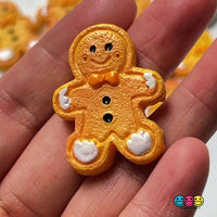 Gingerbread Man Fake Cookie Charm Christmas Cookies Cabochons 10 pcs