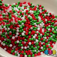 Christmas Mix Nonpareil Glass 1.9mm Beads Caviar Faux Sprinkles Decoden