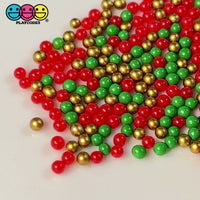 Christmas Gold Mix Nonpareil Glass 1.9mm Beads Caviar Faux Sprinkles Decoden