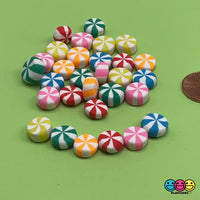 Candy Swirl Peppermint Mints Mix Christmas Theme Charms Fake Polymer Clay Candies 30 pcs Decoden 2 Choices