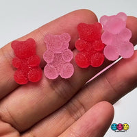 Gummy Bears Red Pink Valentine's Day Theme Candy Charms Sugar Coated Flatback Charm 20 pcs