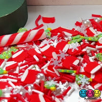 Christmas Time is Here Fake Sprinkle Pearl Beads Fimo Snowflakes Mix Decoden Funfetti