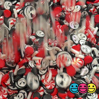Skeleton Jack Peppermint Mix Black Red Fimo Faux Sprinkles Halloween Funfetti