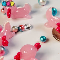Axolotl Pink Charm Kawaii Cute Cabochons Decoden Plastic Resin 10 pcs