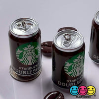 Coffee Shop Doubleshots Can Mini Charm with Loop Hole Miniature Realistic Cabochons Fake Food 5 pcs
