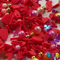 Old Fashion Valentine's Sprinkle Fimo Faux Beads Mix Valentines Day Fake Sprinkles Funfetti