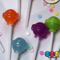 Lollipop Round Ball 3D Fake Candy Charm Realistic 6 Colors Lollipops Cabochons 12 pcs