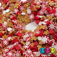 Gingerbread Man's Peppermint Paradise Fimo Fake Sprinkle Mix Christmas Funfetti