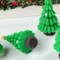 Christmas Tree with Stars Figurines Plastic Resin 5 pcs