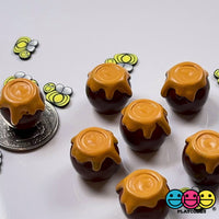 Honey Jug Overflow Brown Jar Mini Charm Cabochons 10 pcs