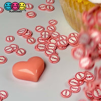 Love Message Bubble Valentine's Day Pink Red Heart Fimo Slices Fake Sprinkles Jimmies