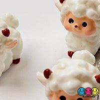 Lamb Figurine Baby White Sheep Easter Cute Figurines Plastic Resin 5 pcs