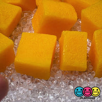 Mango Chunks 3D Fake Food Realistic Charm Cabochons 10 pcs