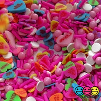 Sweet Tarts Faux Sprinkle Fimo Valentine's Day Mix Beads Funfetti